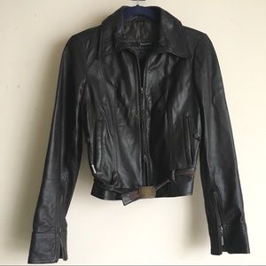 AnnaRita N mocha brown leather jacket